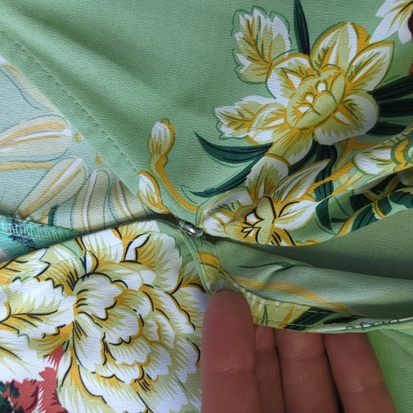 Hello Molly ⚜️ Floral High Low Dress - Green and Yellow - Picture 8 of 15